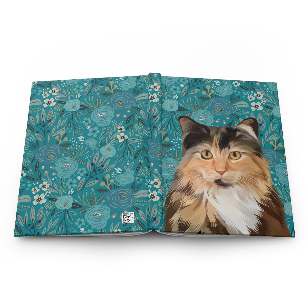 Custom Pet Portrait Hardcover Journal - Floral