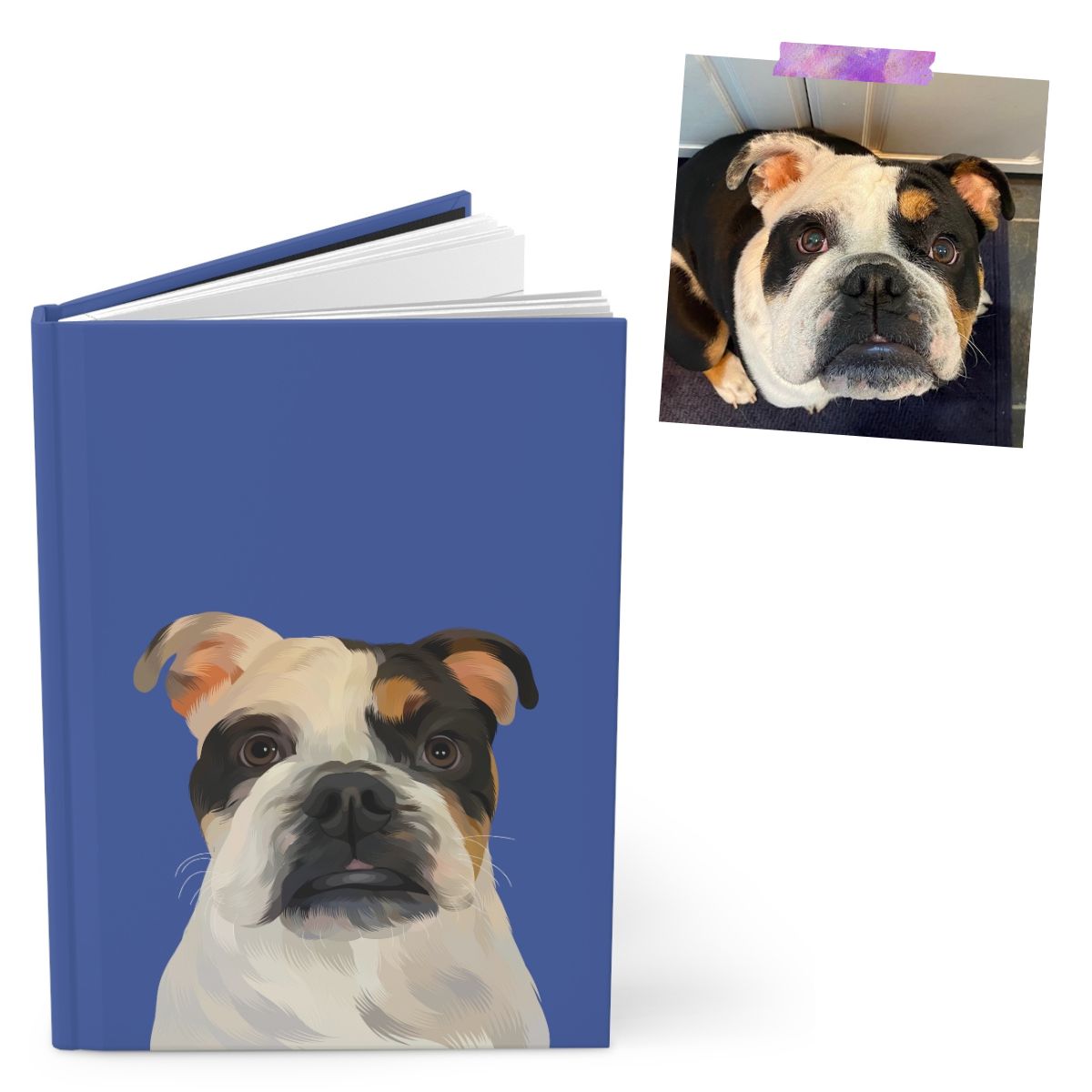 Custom Pet Portrait Hardcover Journal - Solid Colors