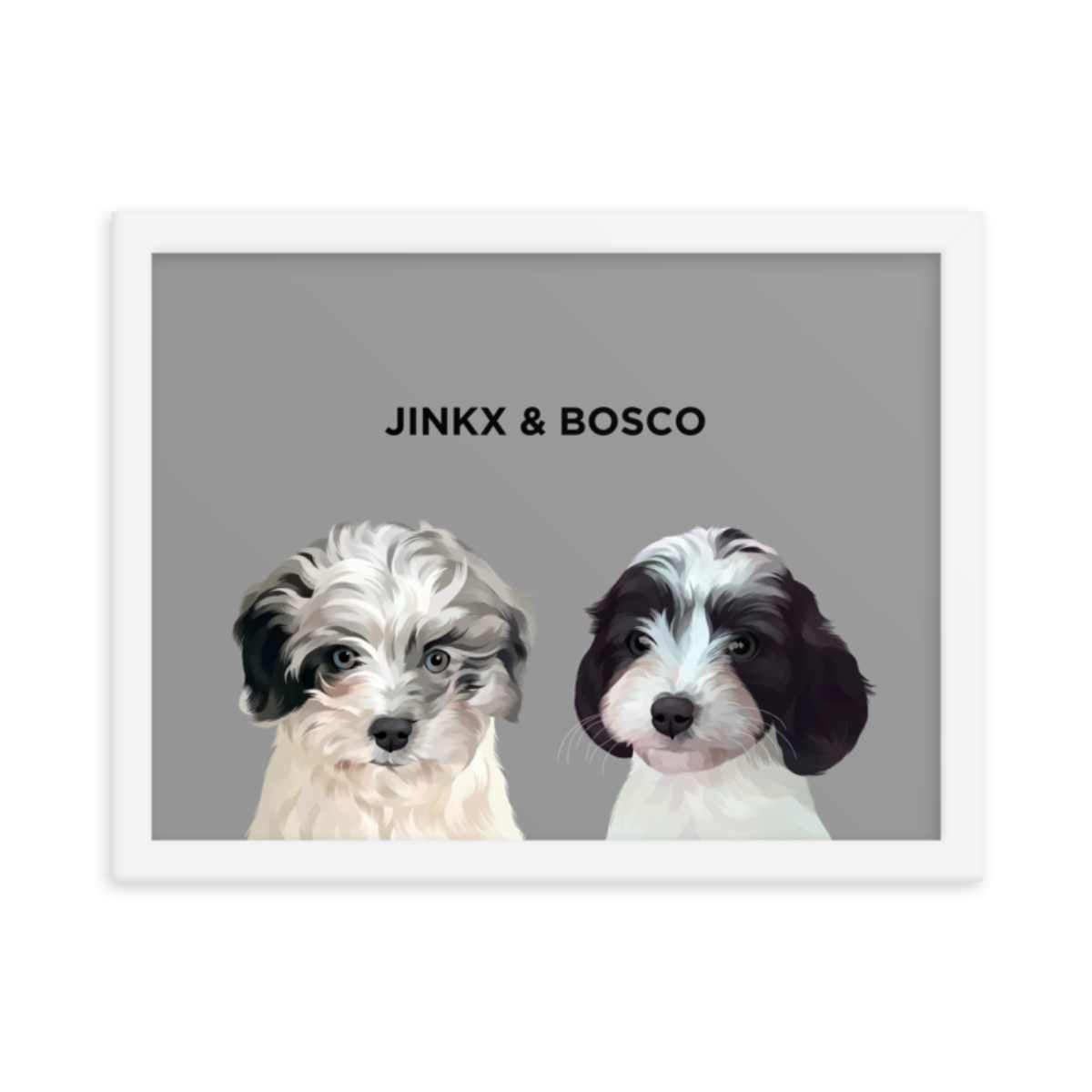 Custom Pet Portrait - Two Pets (Framed)