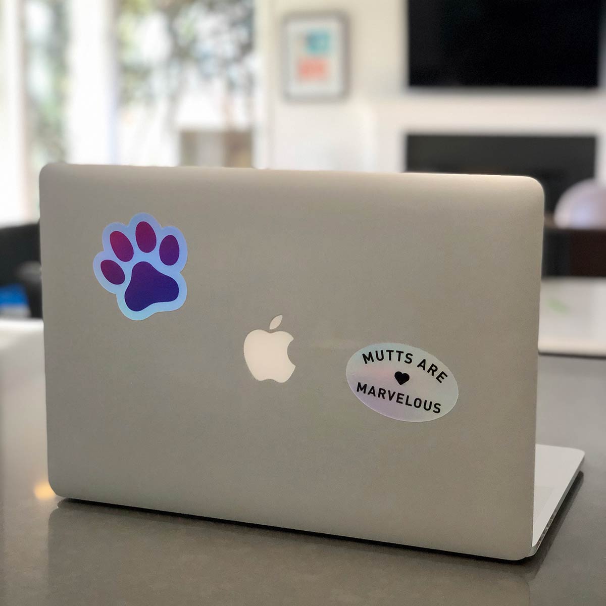 Mutts are Marvelous Holographic Sticker | Vinyl Die-Cut Sticker for Dog Lovers