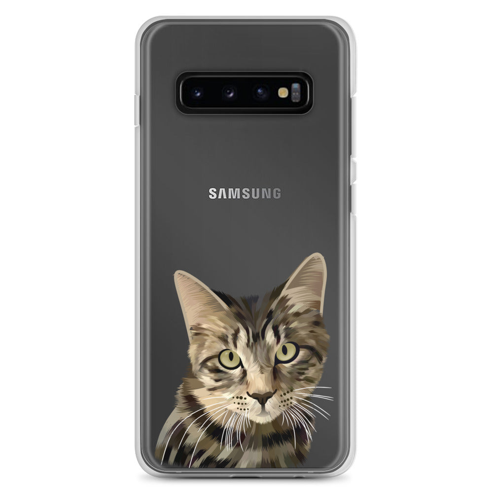 Custom Pet Portrait Samsung Phone Case - Transparent