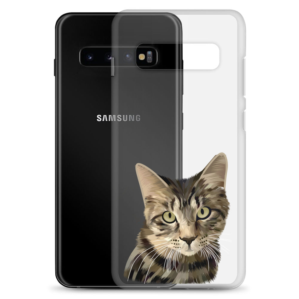 Custom Pet Portrait Samsung Phone Case - Transparent