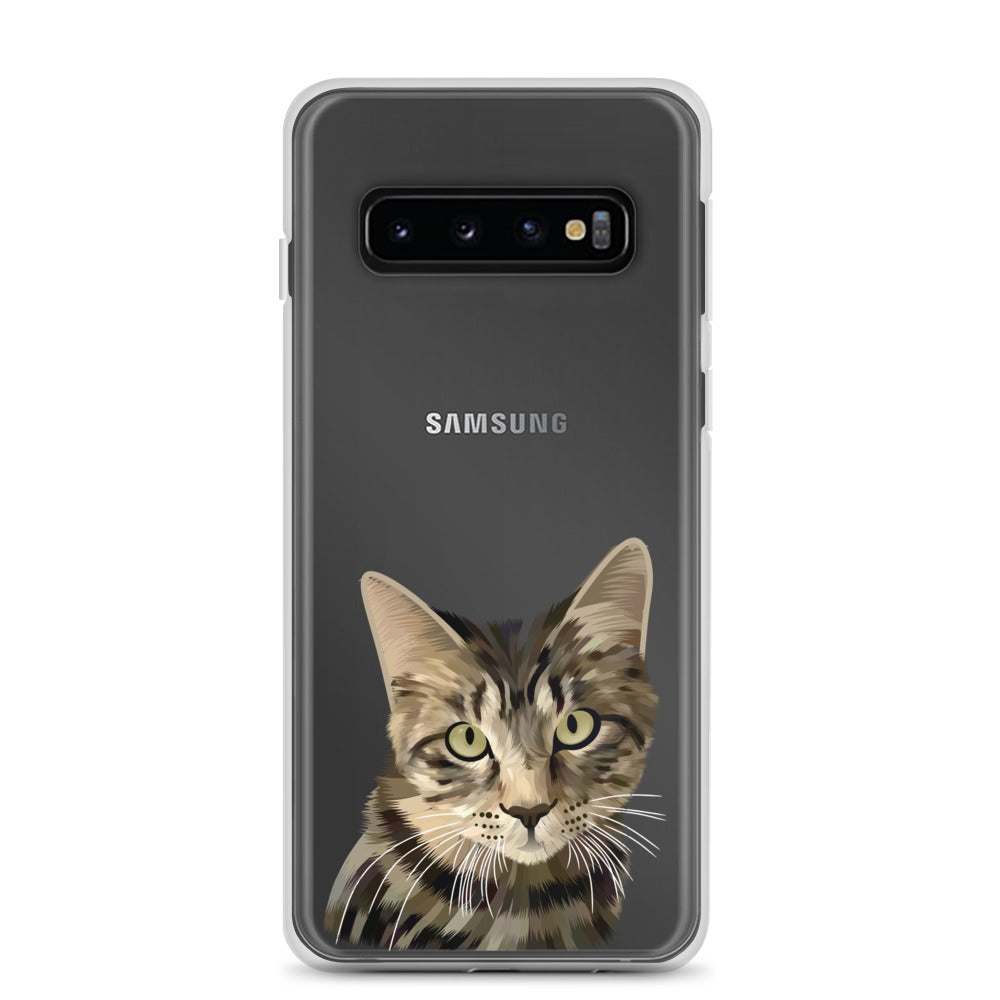 Custom Pet Portrait Samsung Phone Case - Transparent