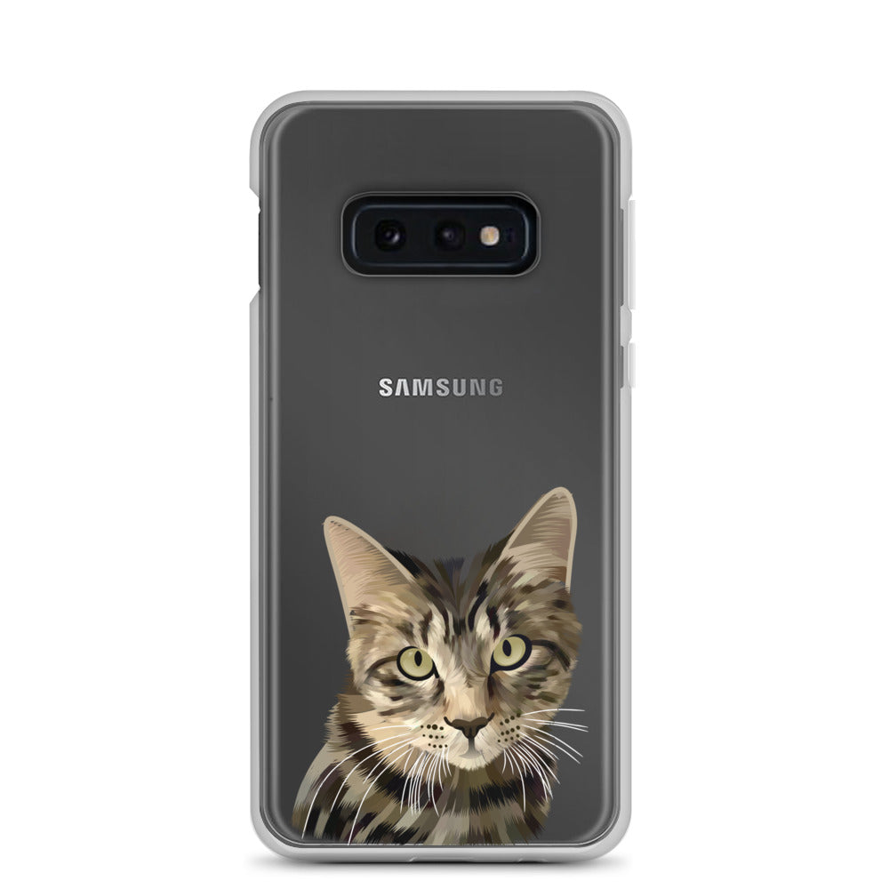 Custom Pet Portrait Samsung Phone Case - Transparent