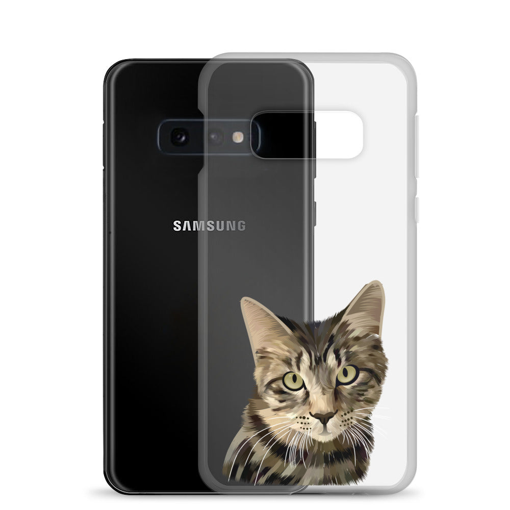 Custom Pet Portrait Samsung Phone Case - Transparent