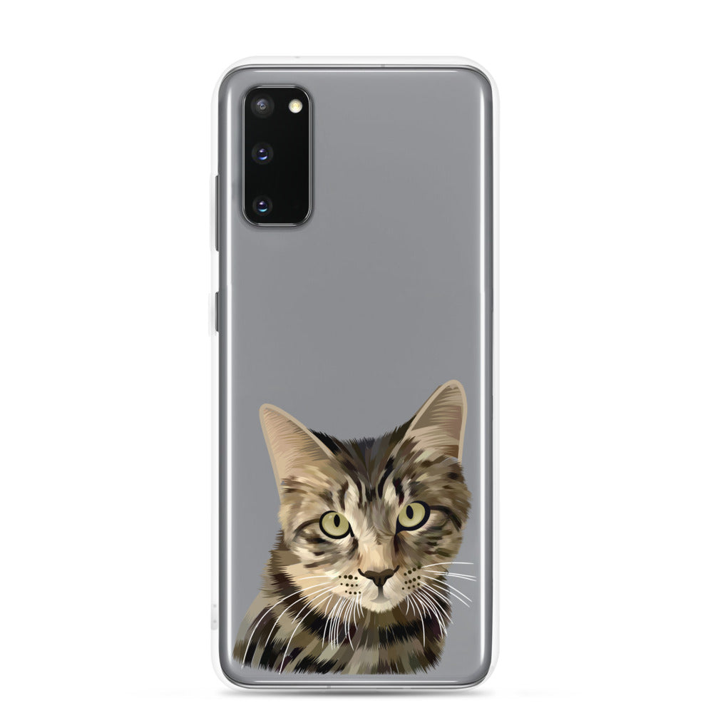 Custom Pet Portrait Samsung Phone Case - Transparent