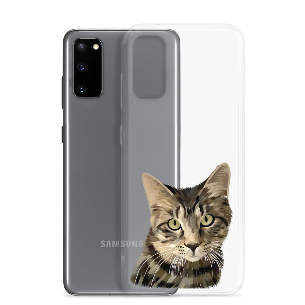 Custom Pet Portrait Samsung Phone Case - Transparent