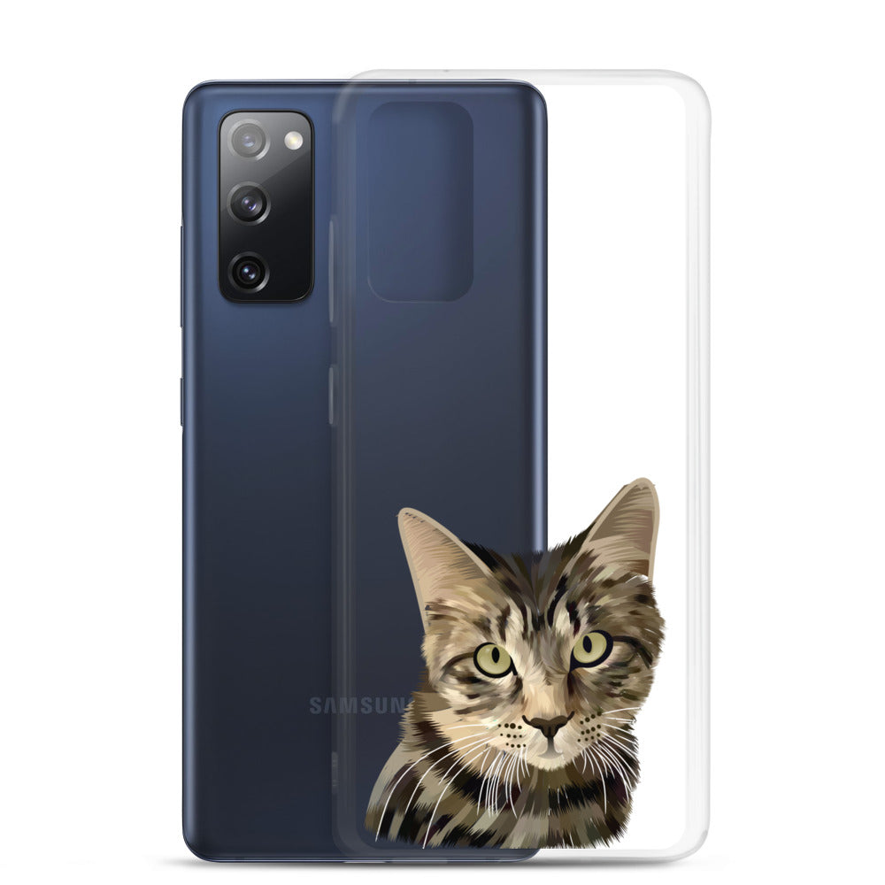 Custom Pet Portrait Samsung Phone Case - Transparent