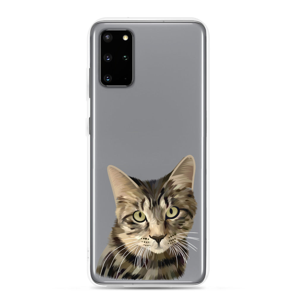 Custom Pet Portrait Samsung Phone Case - Transparent