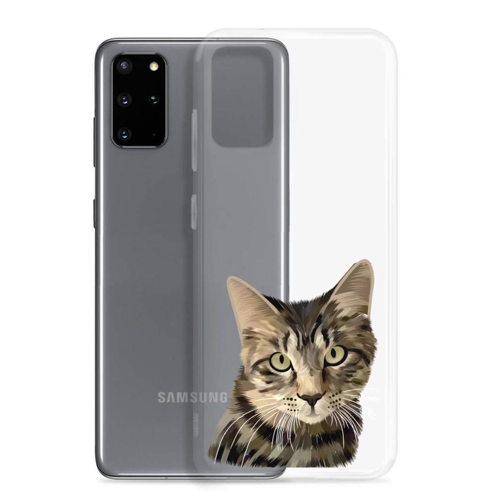 Custom Pet Portrait Samsung Phone Case - Transparent