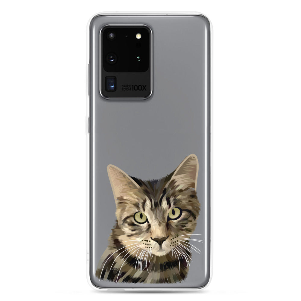 Custom Pet Portrait Samsung Phone Case - Transparent