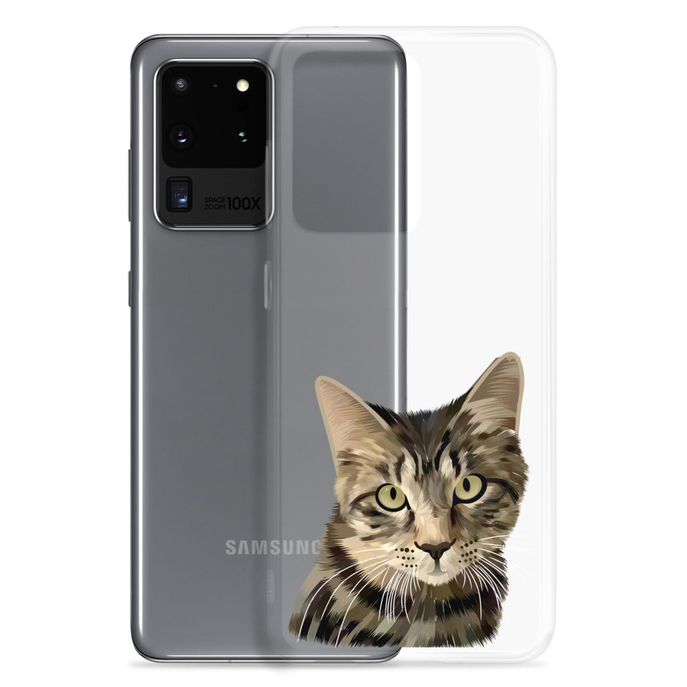 Custom Pet Portrait Samsung Phone Case - Transparent