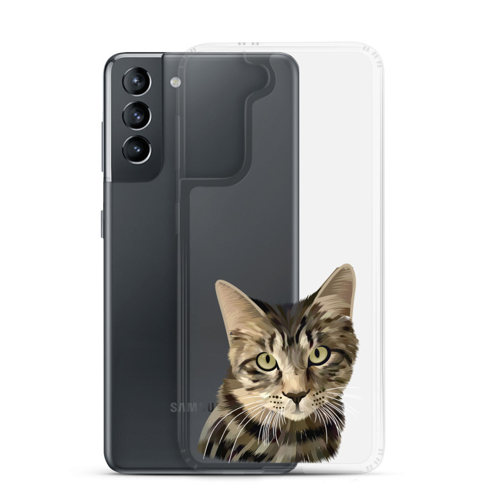 Custom Pet Portrait Samsung Phone Case - Transparent