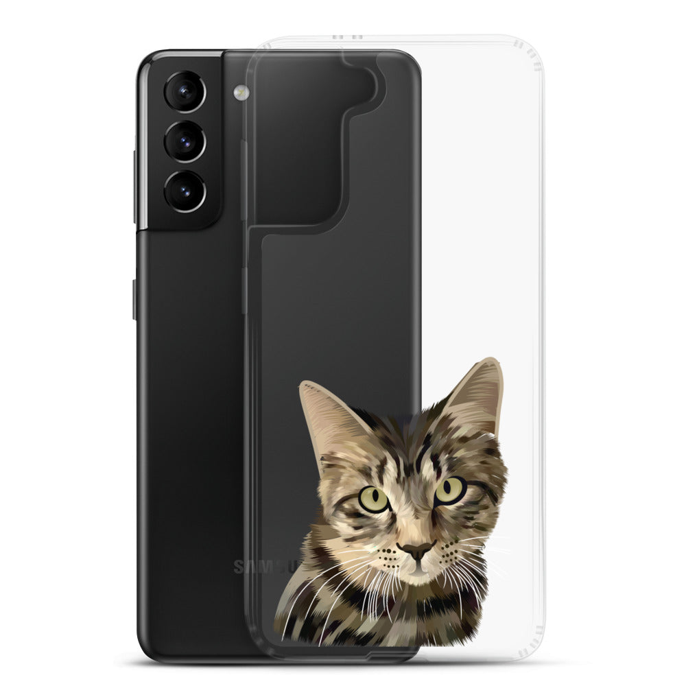 Custom Pet Portrait Samsung Phone Case - Transparent