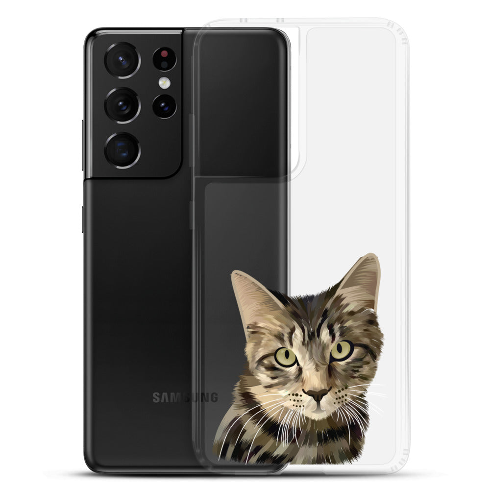 Custom Pet Portrait Samsung Phone Case - Transparent