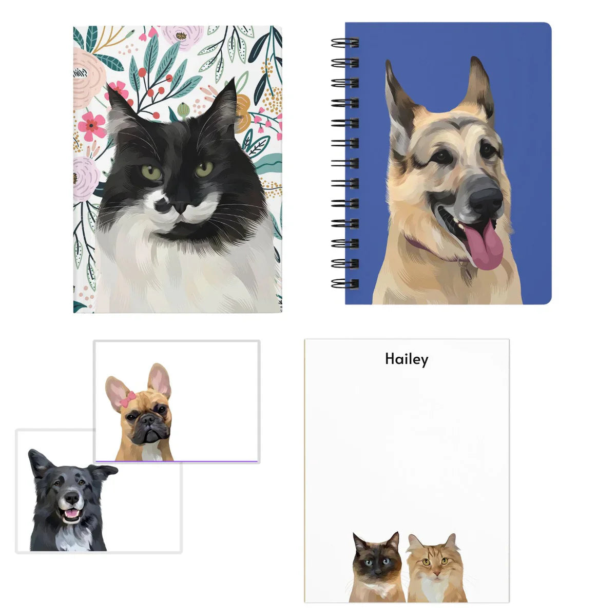 Custom Pet Portrait Notepads, Notebooks, and more | The Best Pet Portrait Gifts