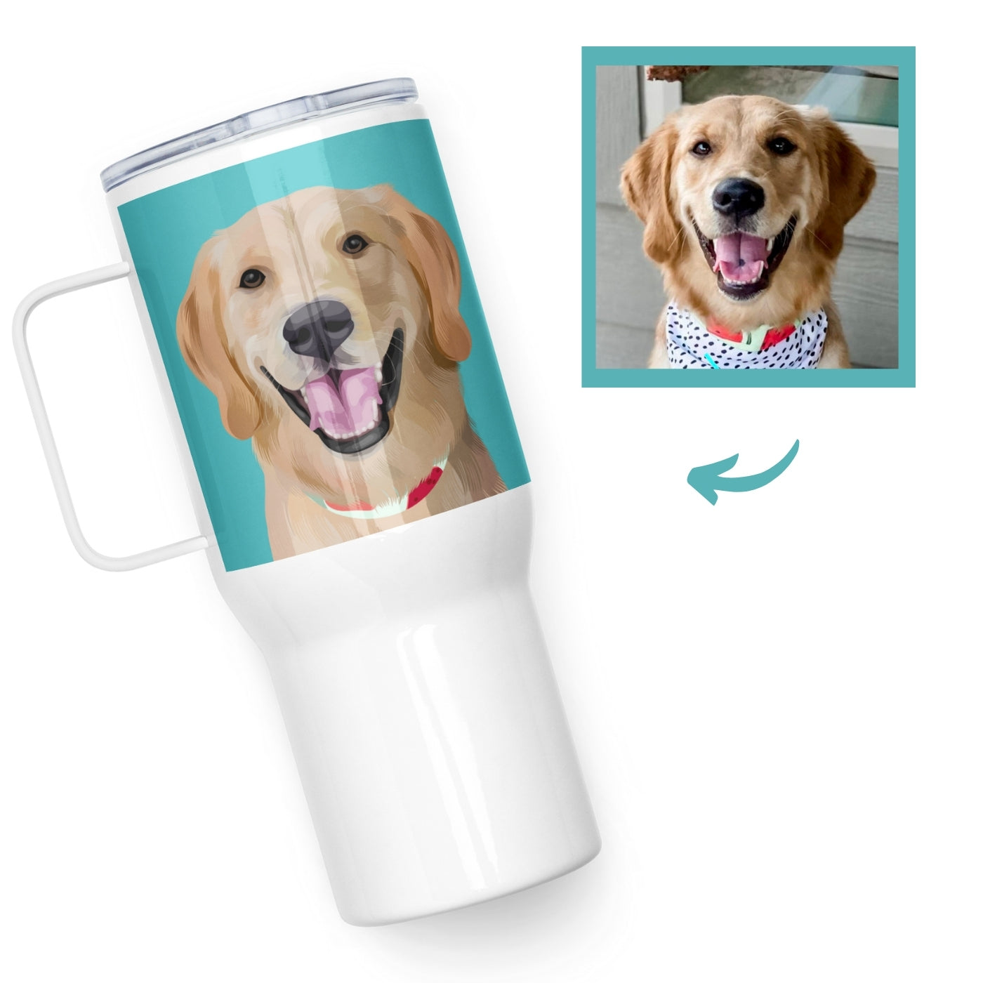 Custom Pet Portrait Travel Mug