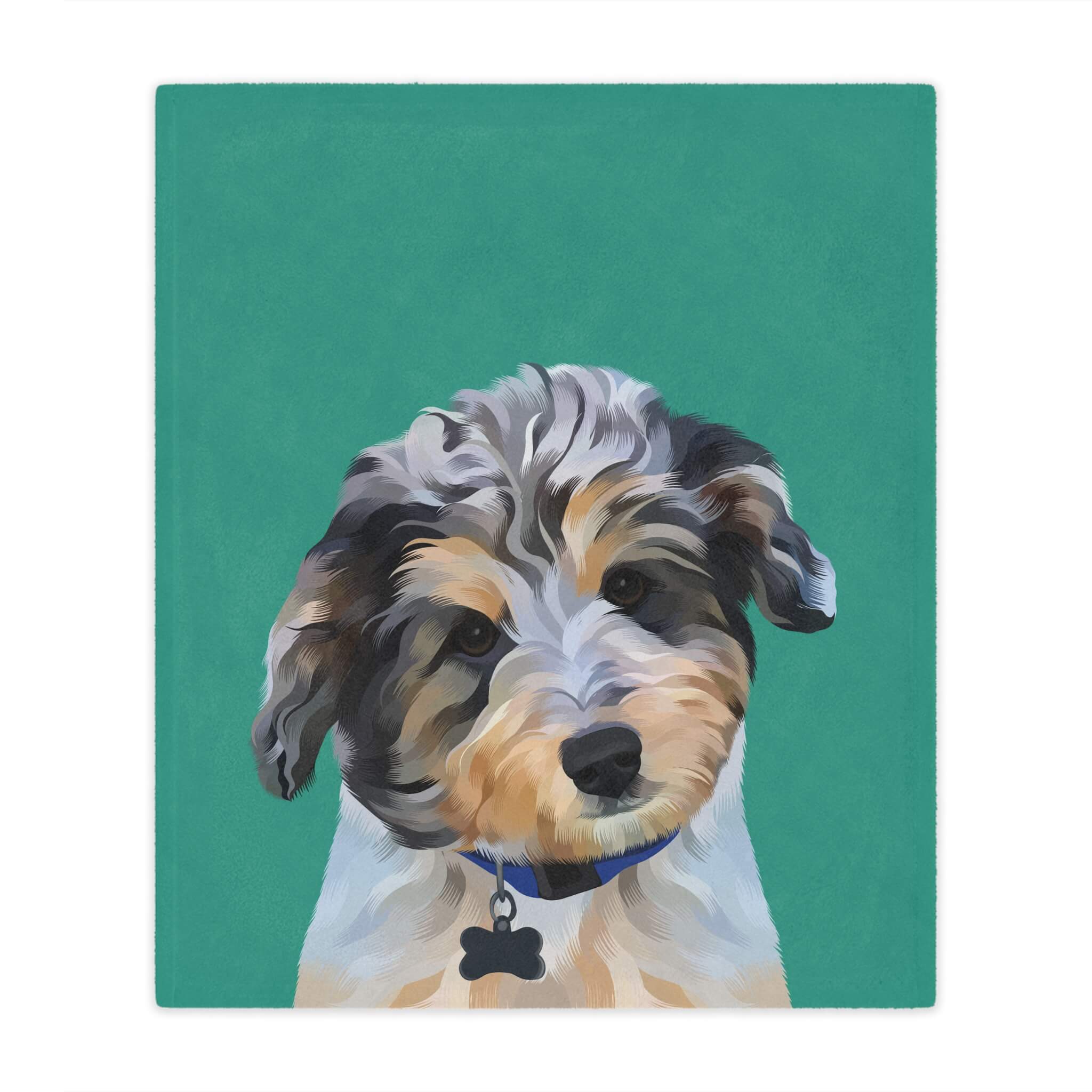 Custom BLANKET Pet Portrait - Custom Pet Portrait Blanket Best Selling Item Pet Portrait Art 2024 Dog Lover Gift Pet Drawing (Basic Illustration)