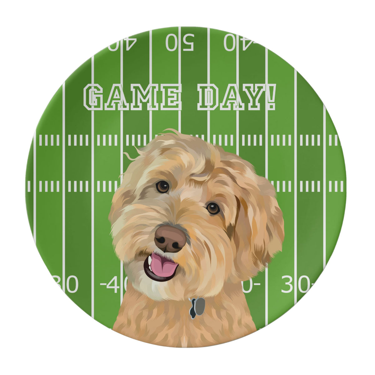 Custom Football Pet Portrait Plates and Platters - NEW!