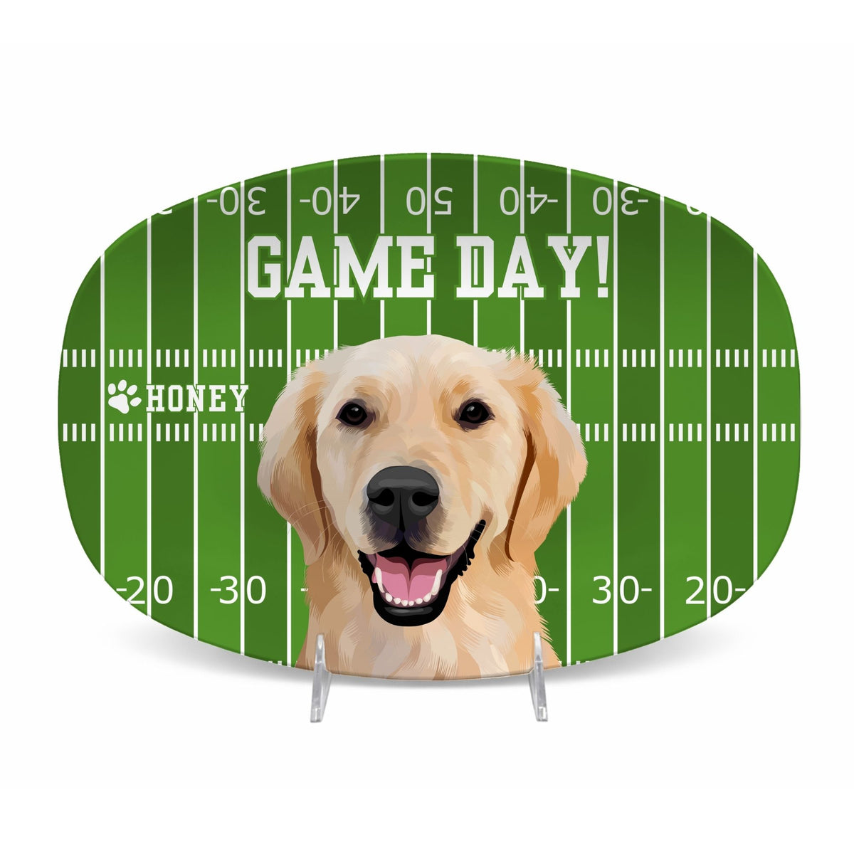 Custom Football Pet Portrait Plates and Platters - NEW!