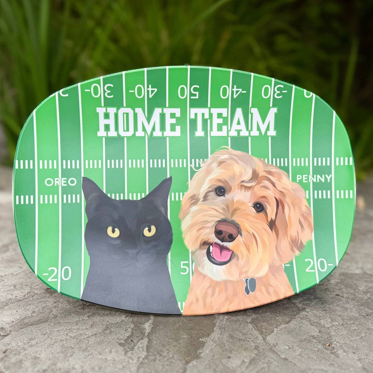 Custom Football Pet Portrait Plates and Platters - NEW!
