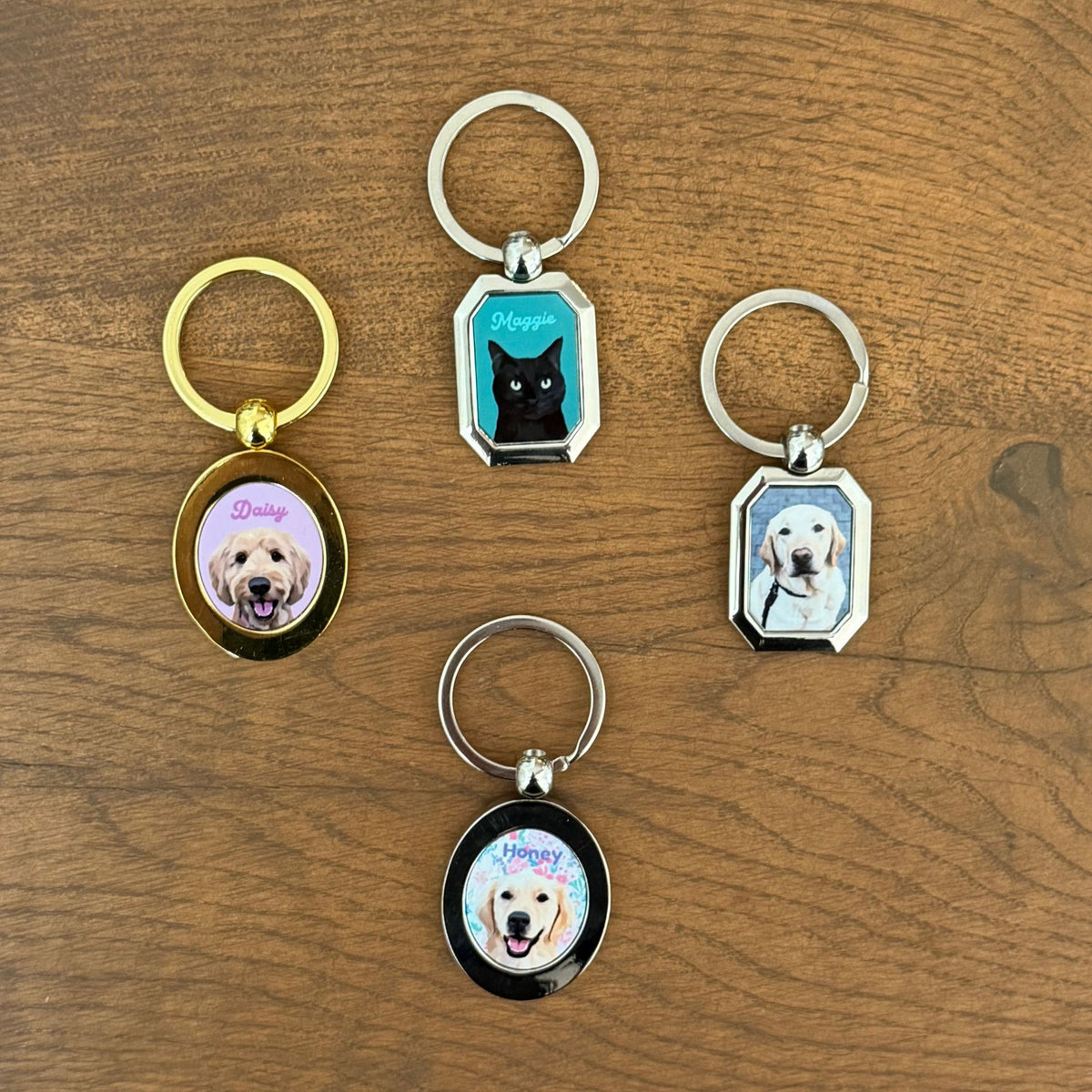 Custom Pet Portrait Keychain - NEW!