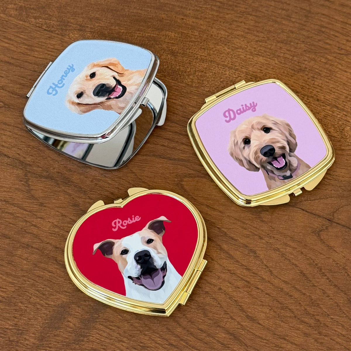 Custom Pet Portrait Mirror Compact - NEW