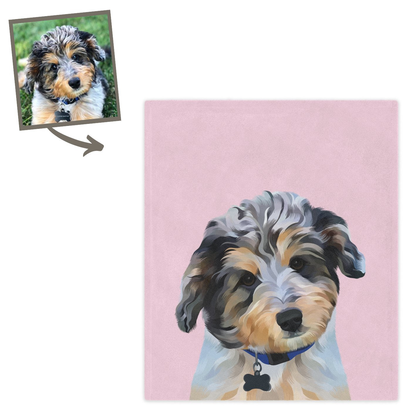 Custom Pet Portrait Blanket