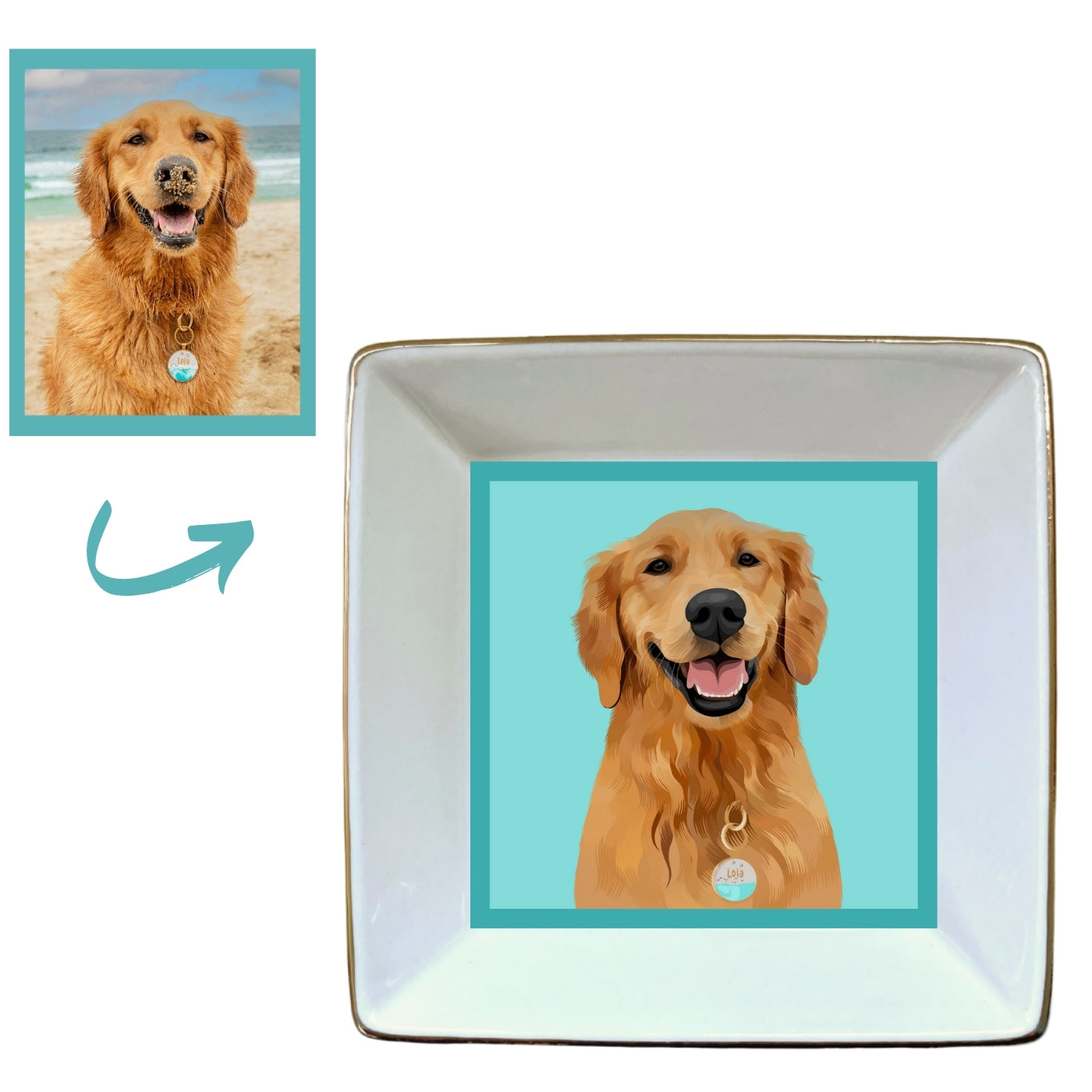 Custom Pet Portrait Trinket Tray - NEW!