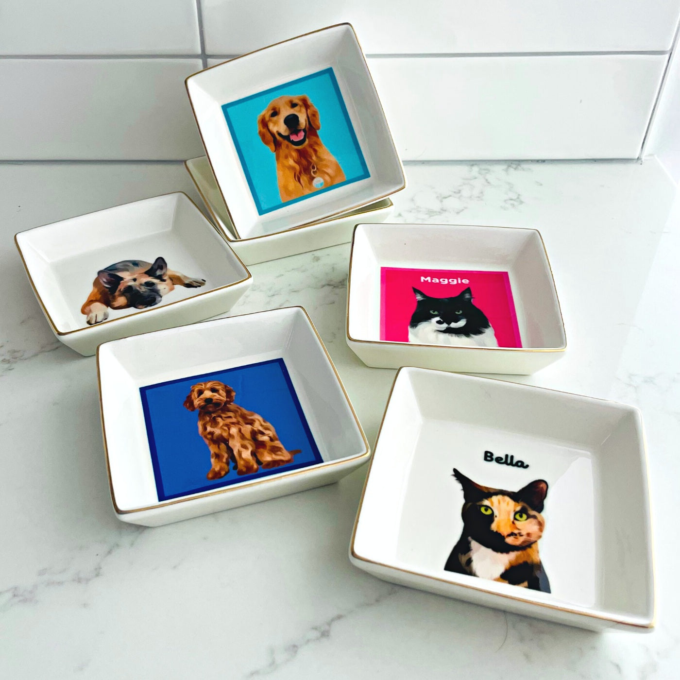 Custom Pet Portrait Trinket Tray - NEW!