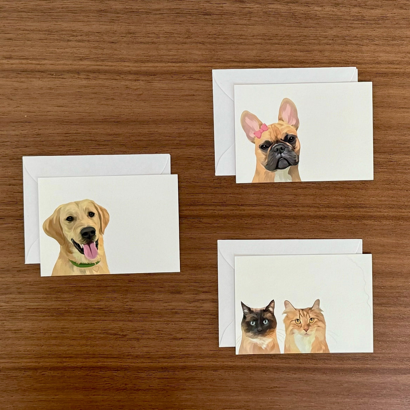 Custom Pet Portrait Mini Note Cards - NEW!