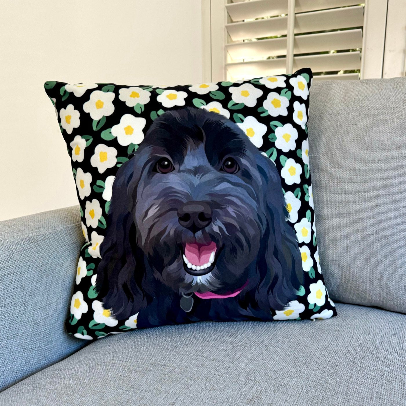 Custom Pet Portrait Pillow - Faux Suede - NEW!