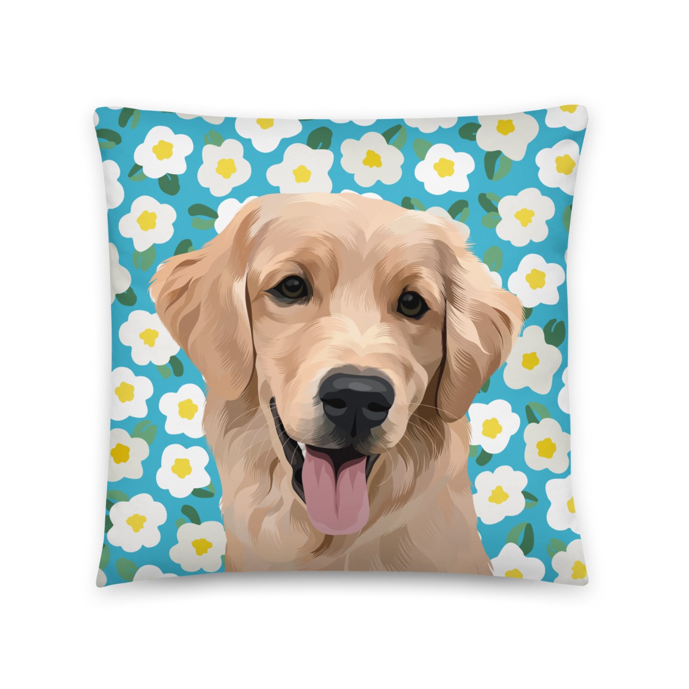 Custom Pet Portrait Pillow - Flowers - NEW!