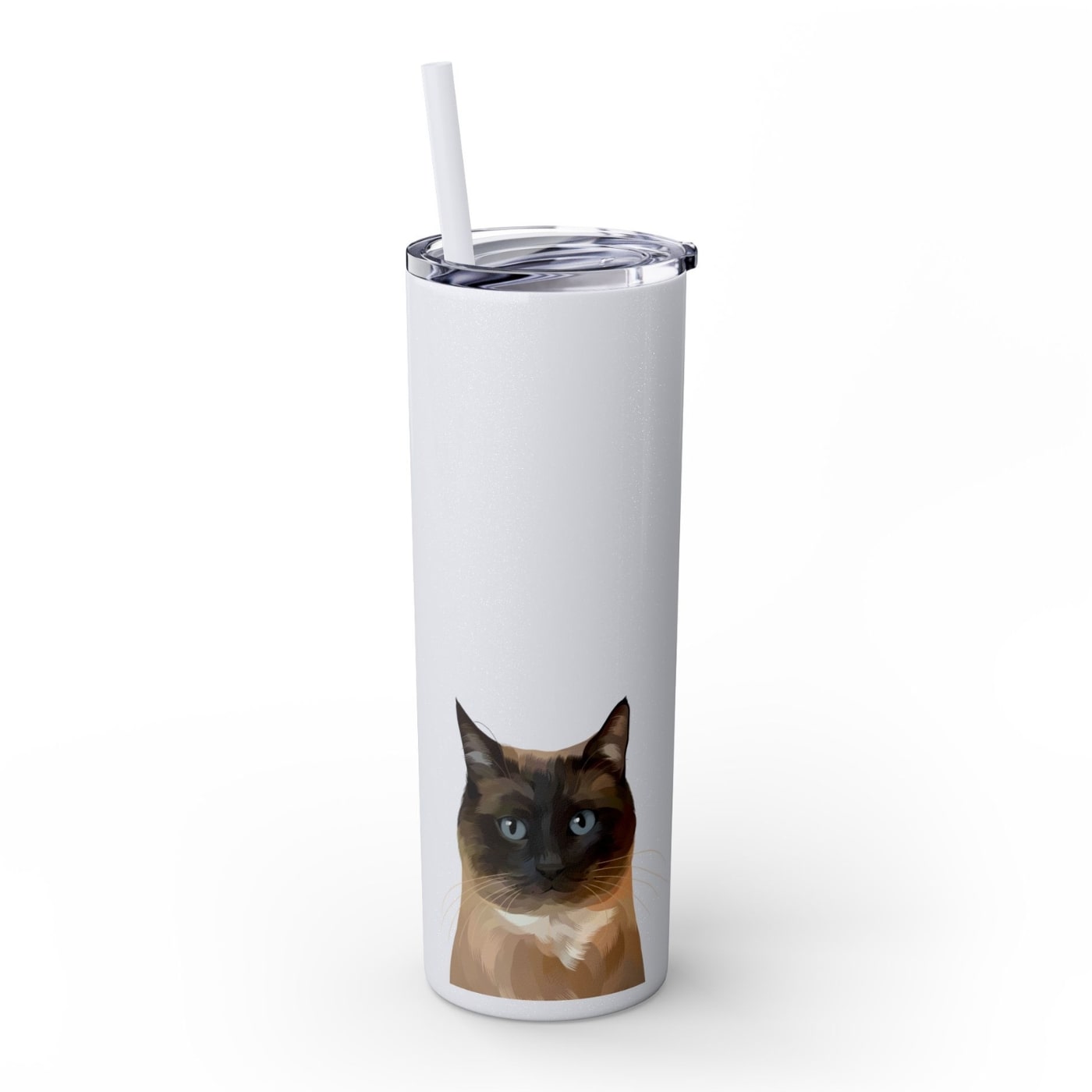 Custom Pet Portrait Skinny Glitter Tumbler - NEW!