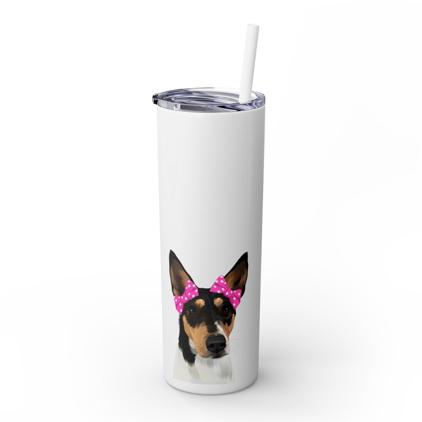 Custom Pet Portrait Skinny Glitter Tumbler - NEW!