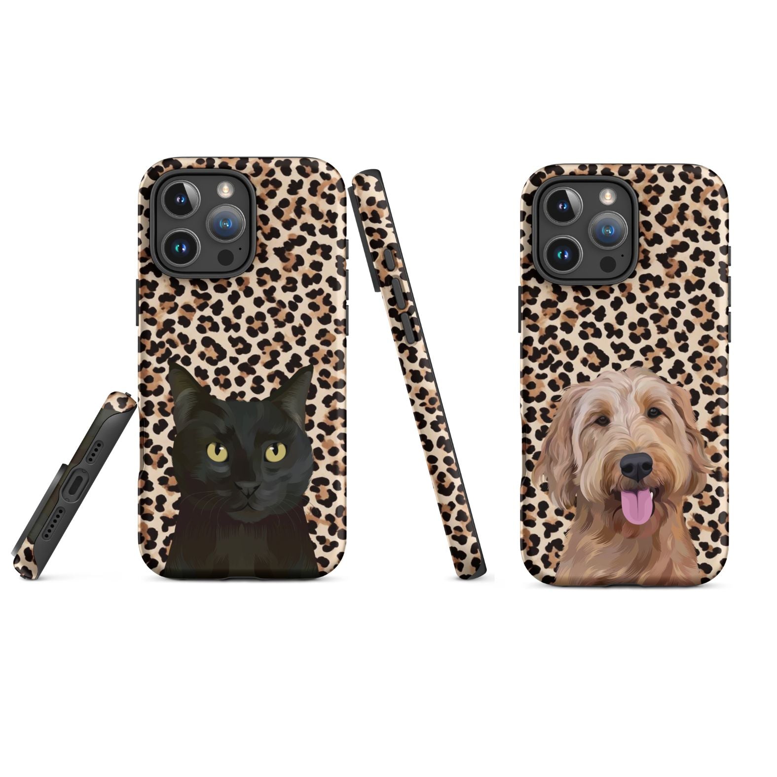 Custom Pet Portrait iPhone Case - Leopard Print - NEW!