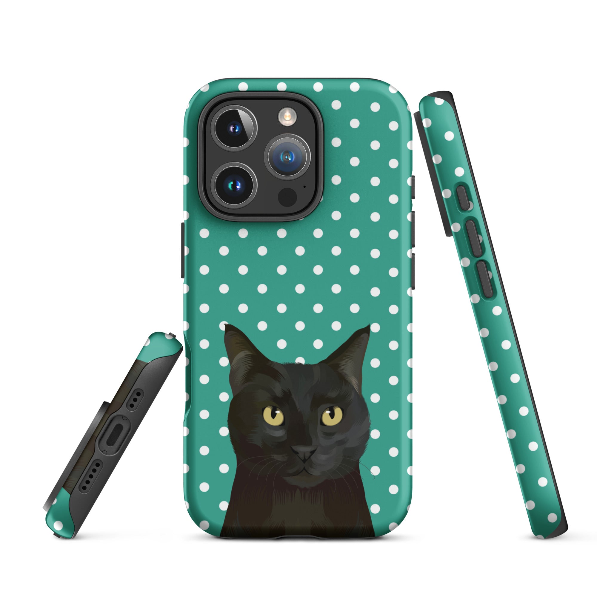 Custom Pet Portrait iPhone Case - Polka Dots - NEW!