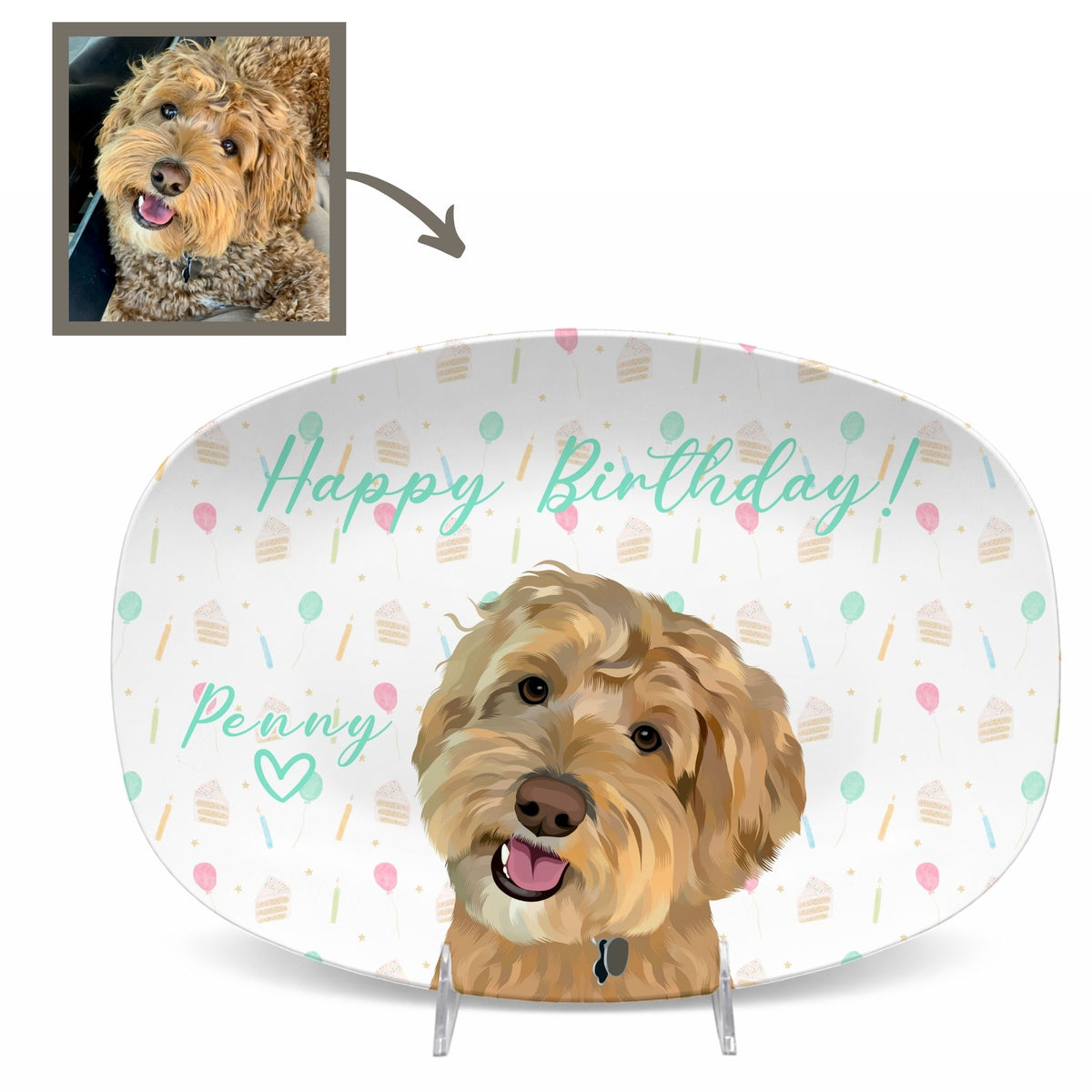 Custom Pet Portrait Plates and Platters | Birthday and Gotcha Day - NEW!