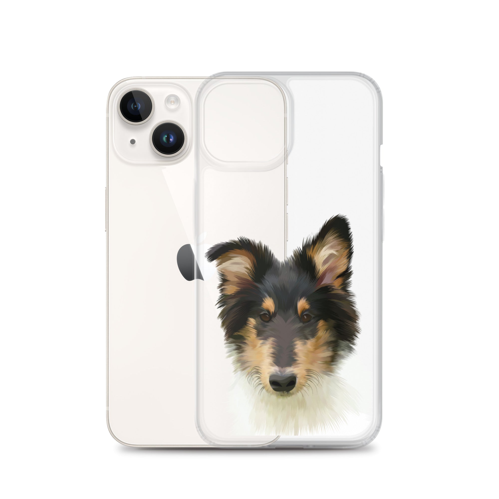 Custom Pet Portrait iPhone Case - Transparent