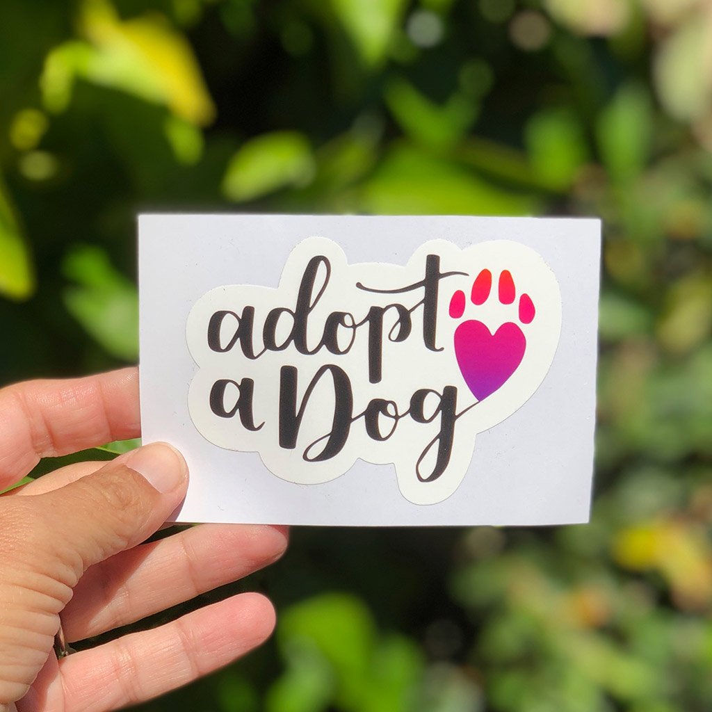 Adopt a Dog - Large, Set of 2, Dog Lover Die-Cut Sticker