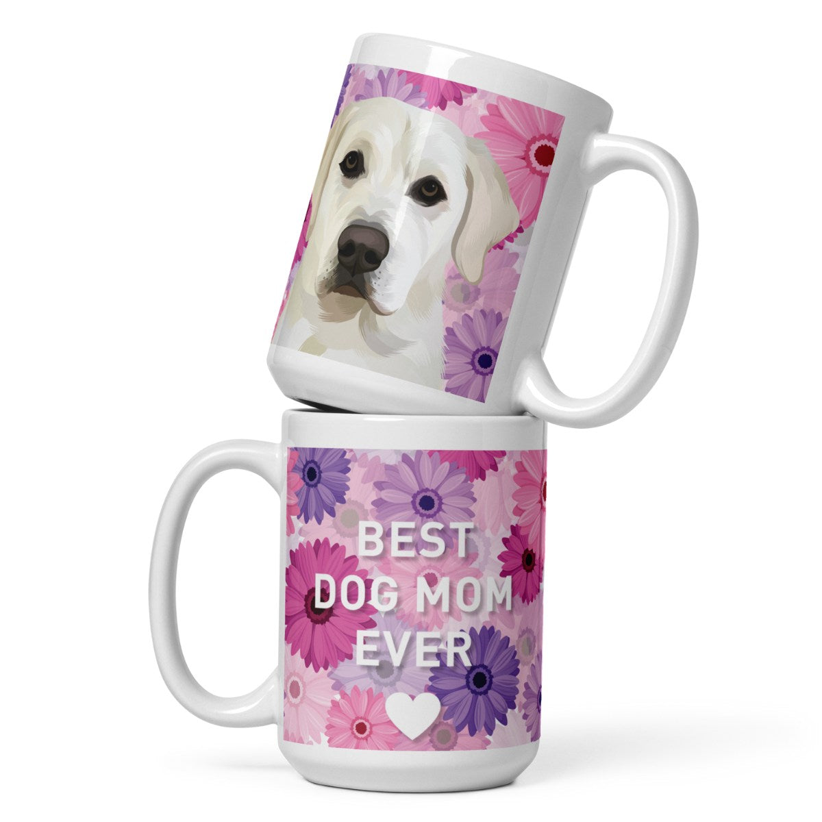 Custom Pet Portrait Mug - Florals