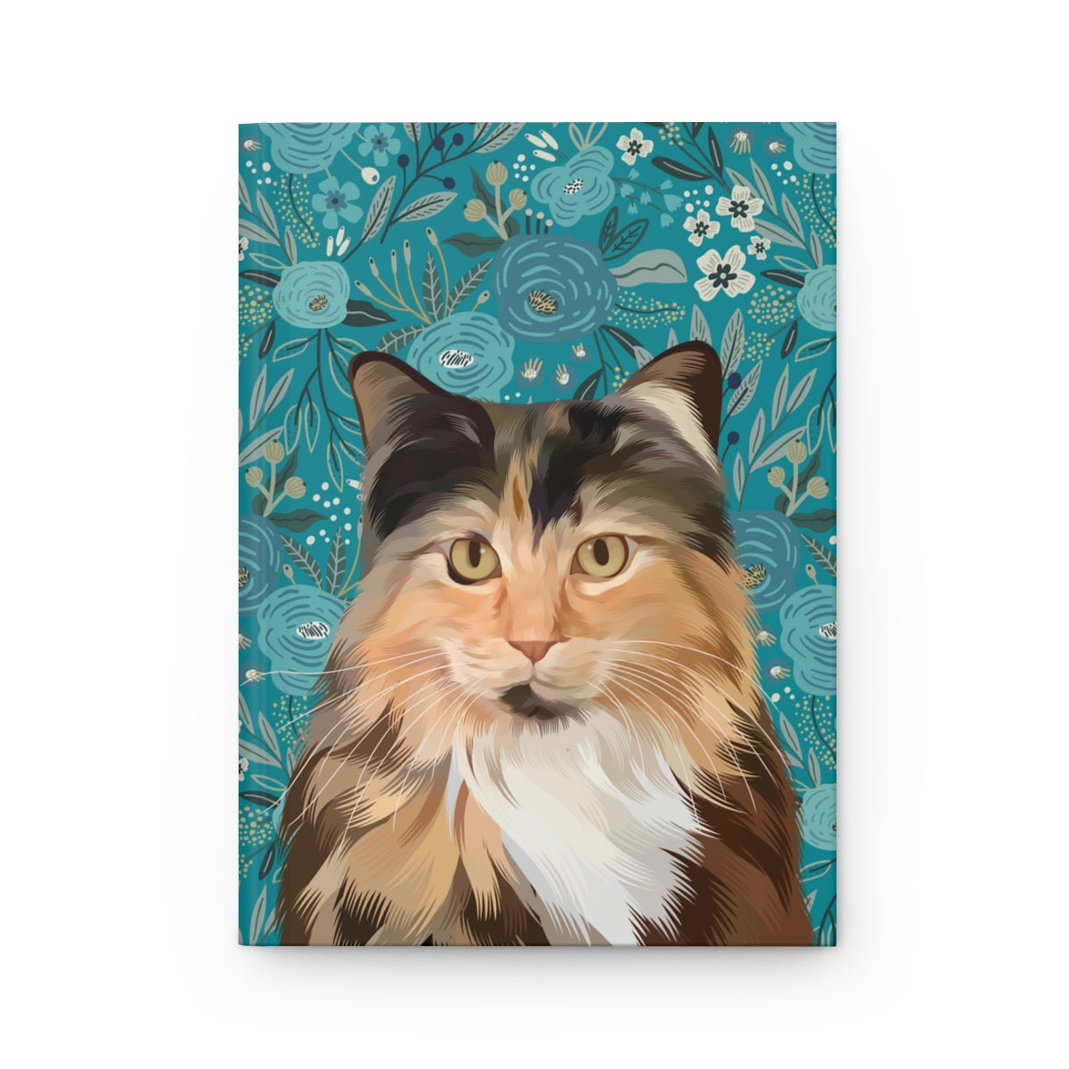 Custom Pet Portrait Hardcover Journal - Floral