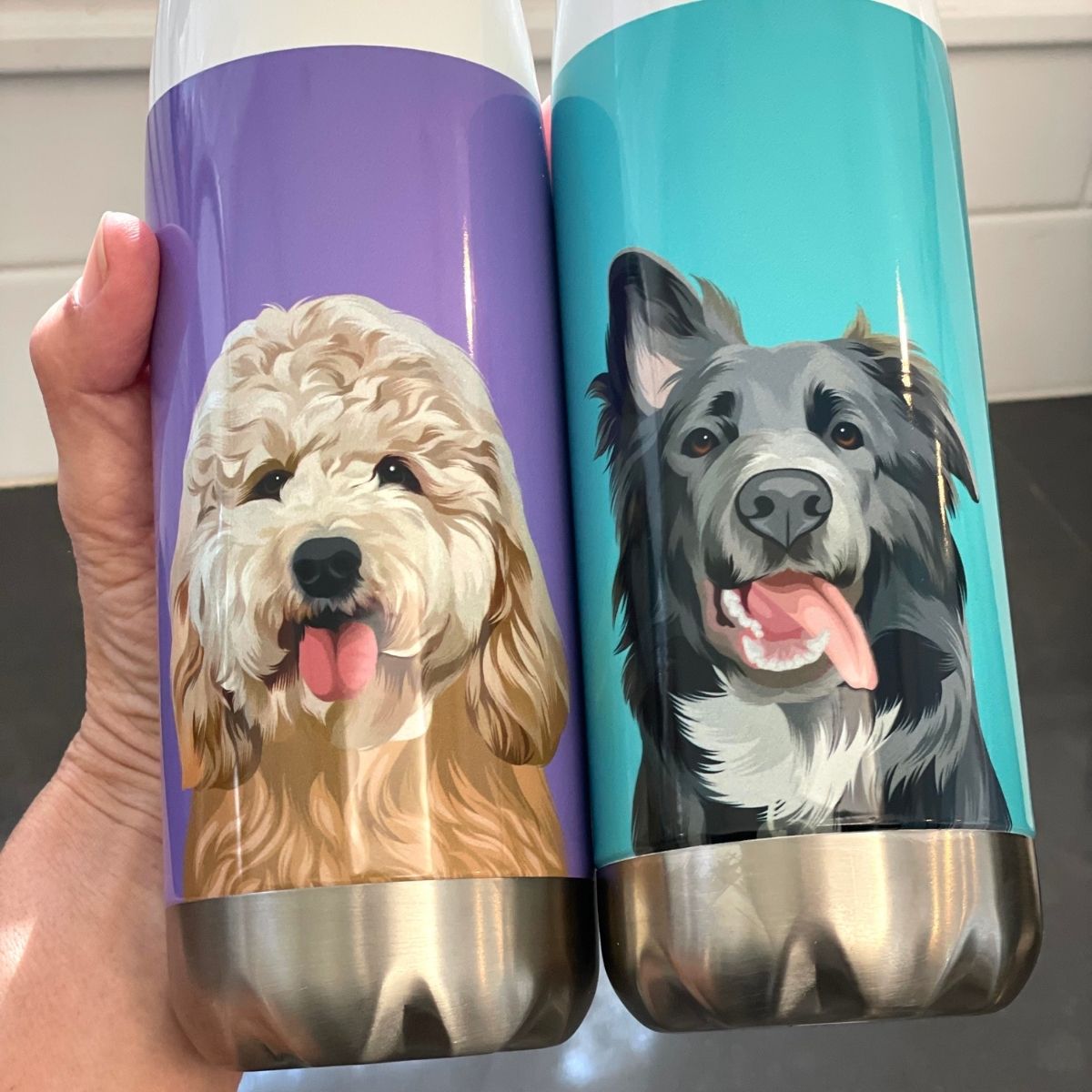 Custom Pet Portrait Water Bottle