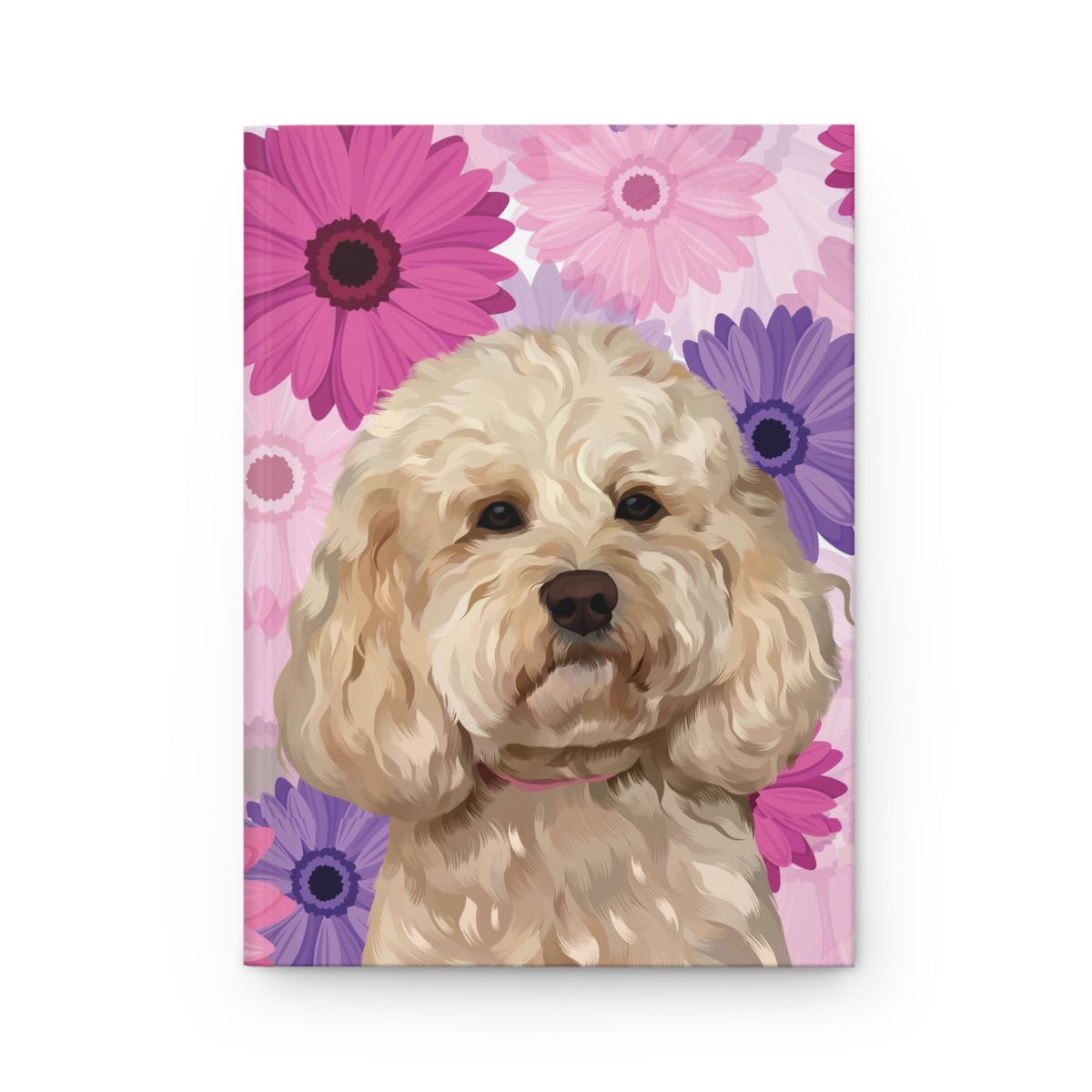 Custom Pet Portrait Hardcover Journal - Spring Florals