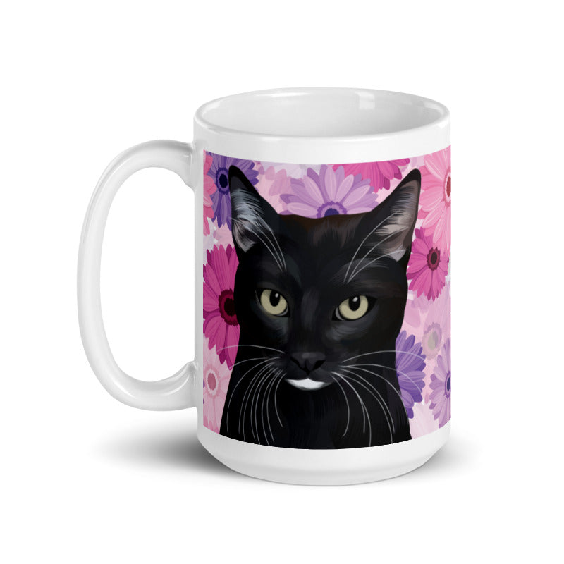 Custom Pet Portrait Mug - Florals