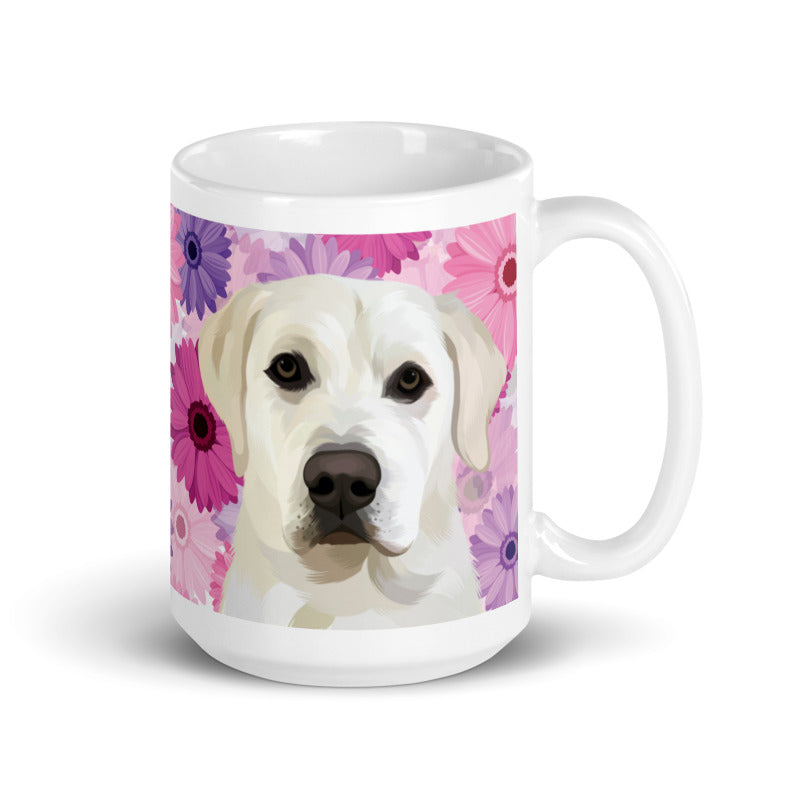 Custom Pet Portrait Mug - Florals