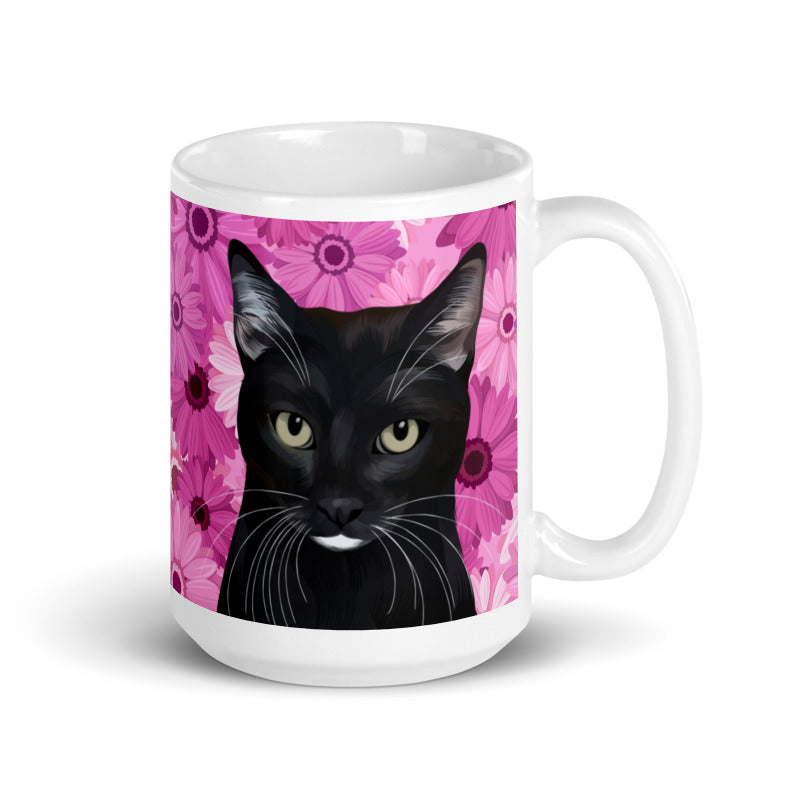 Custom Pet Portrait Mug - Florals