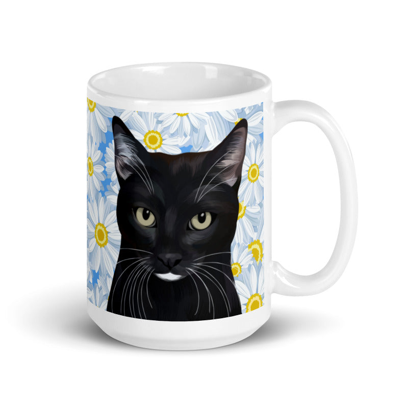 Custom Pet Portrait Mug - Florals