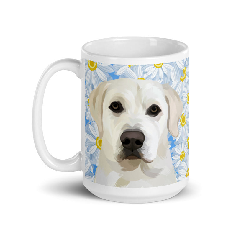 Custom Pet Portrait Mug - Florals