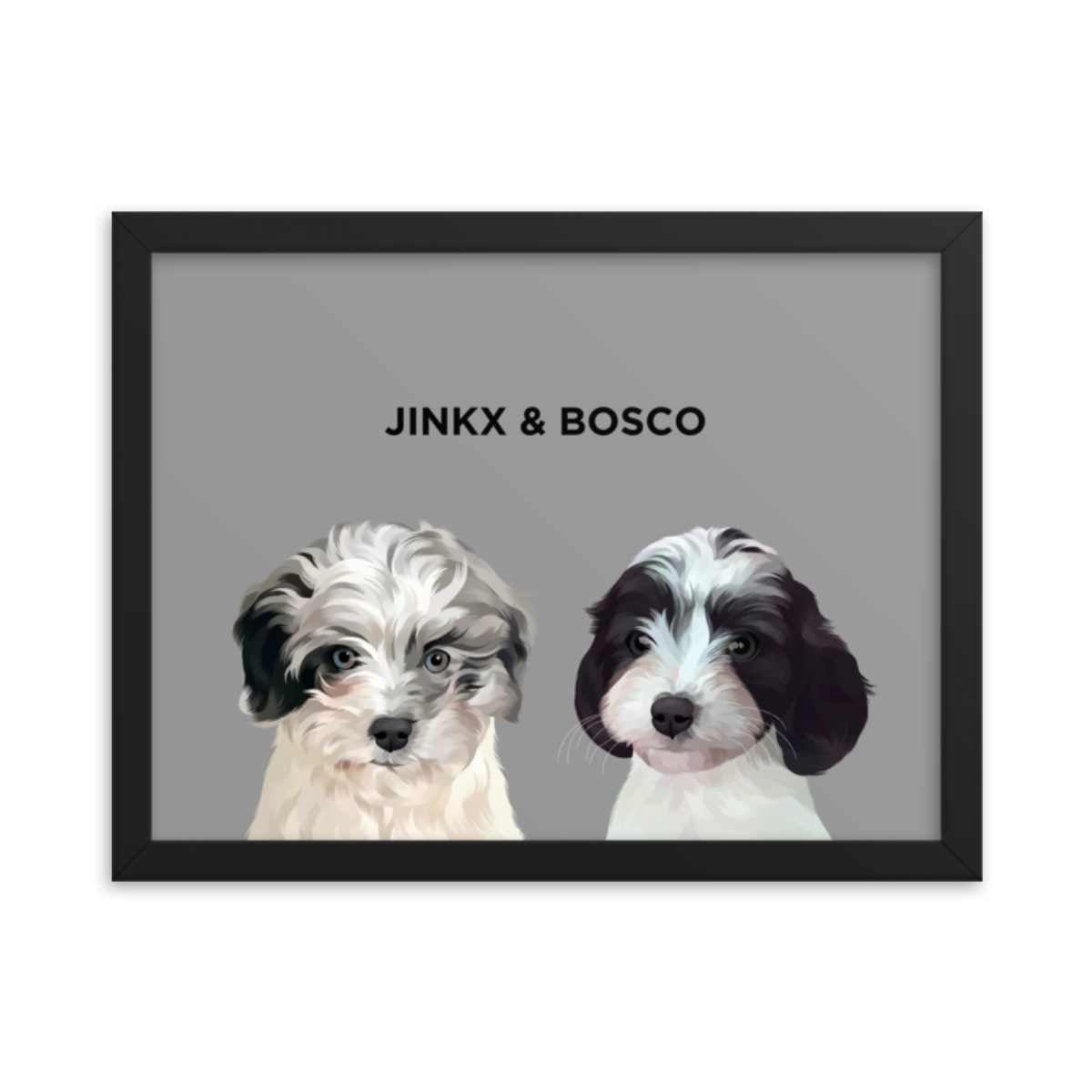 Custom Pet Portrait - Two Pets (Framed)